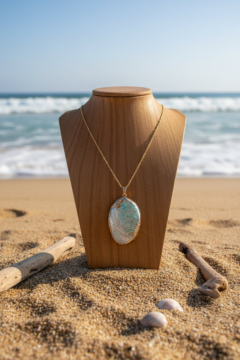 Gold Plated Paua Shell Necklace