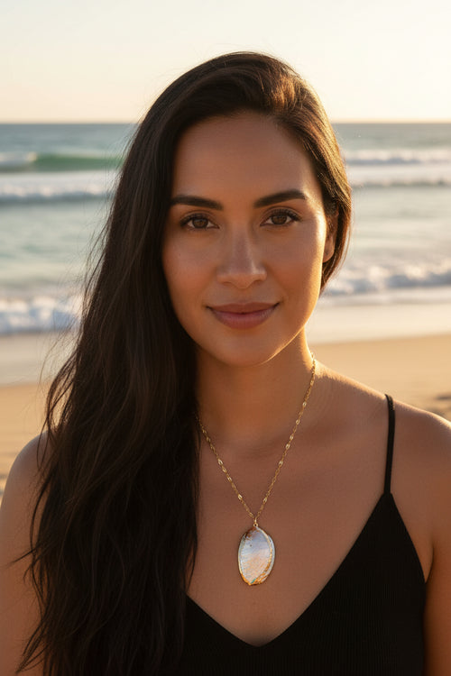 Gold Plated Paua Shell Necklace