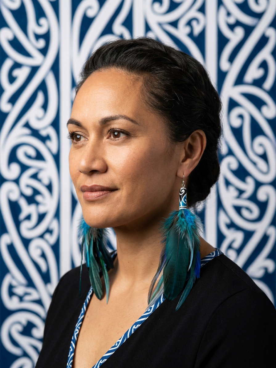 Blue Feather Earrings (Koiri)