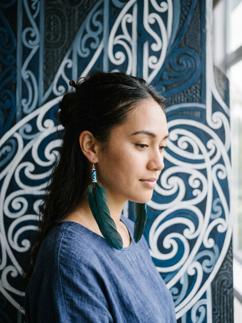 Blue Feather Earrings (Koiri)