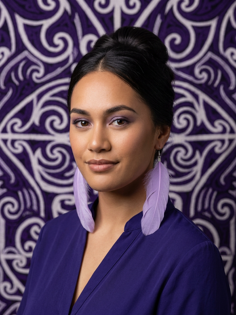 Large Purple Feather Earrings
