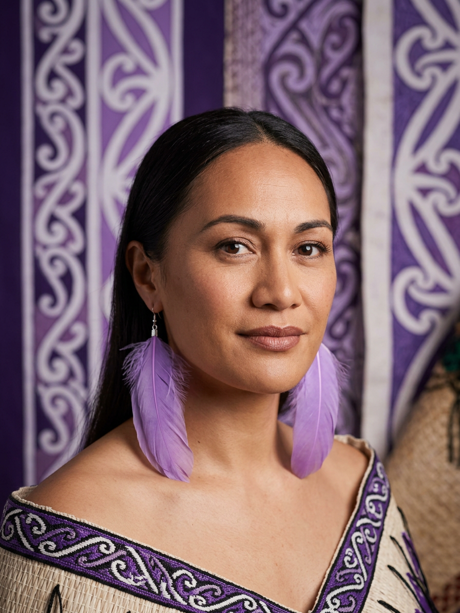 Large Purple Feather Earrings