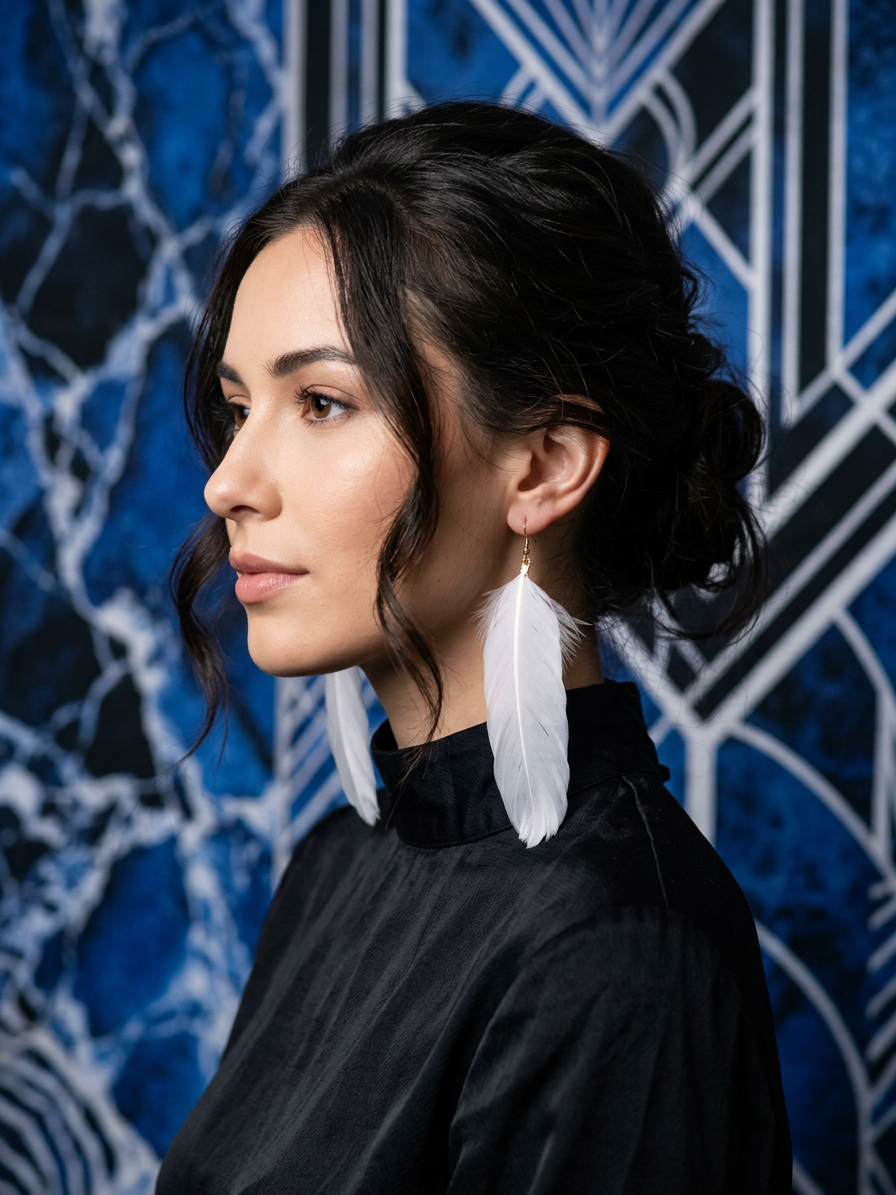 Off-white Feather Earrings