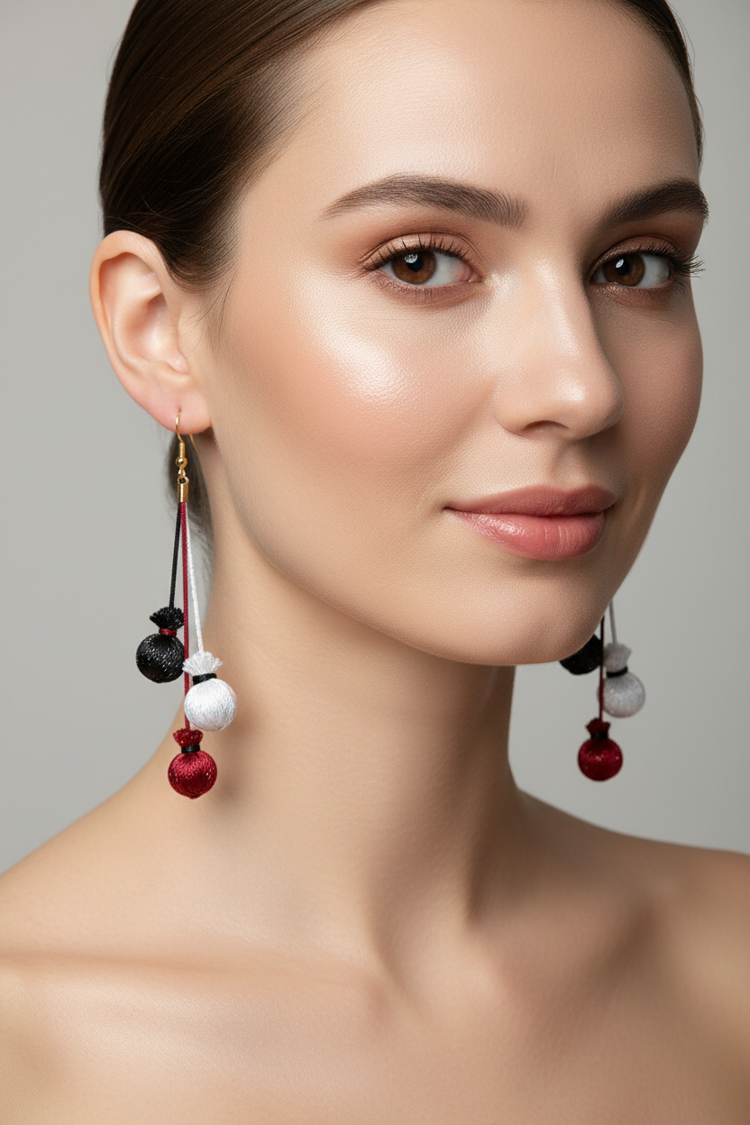 Tino Rangatiratanga Triple Poi Earrings – Handcrafted Māori Jewellery