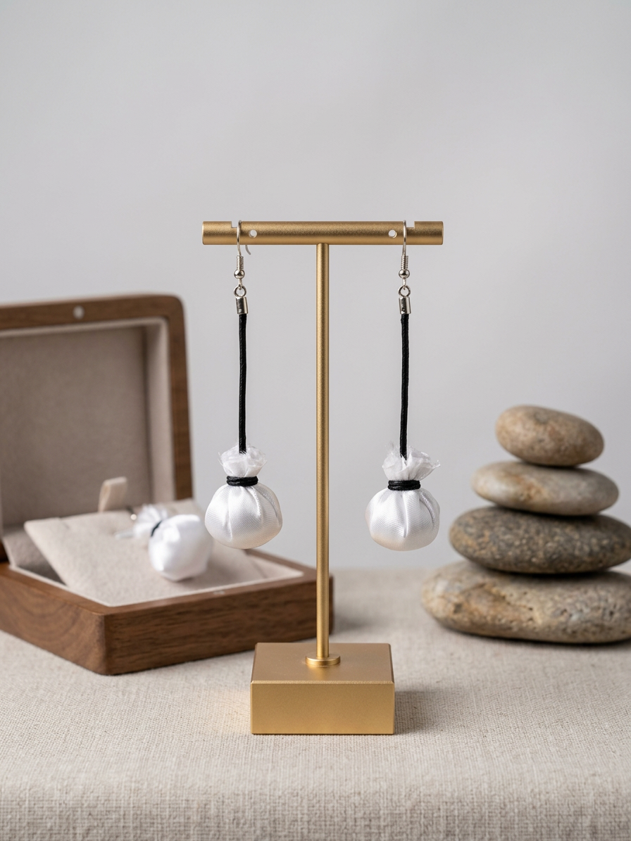 White Poi Earrings