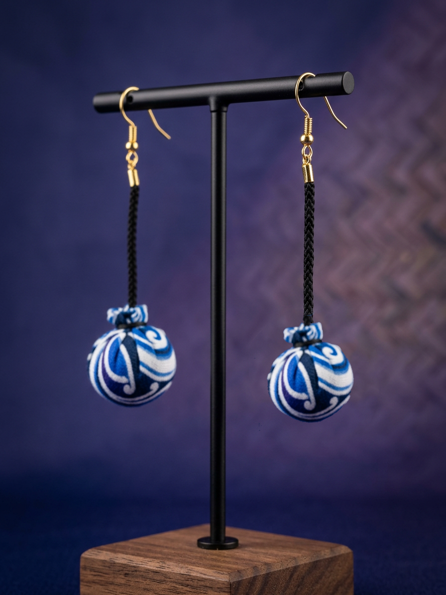 Blue Poi Earrings (Pūhoro)