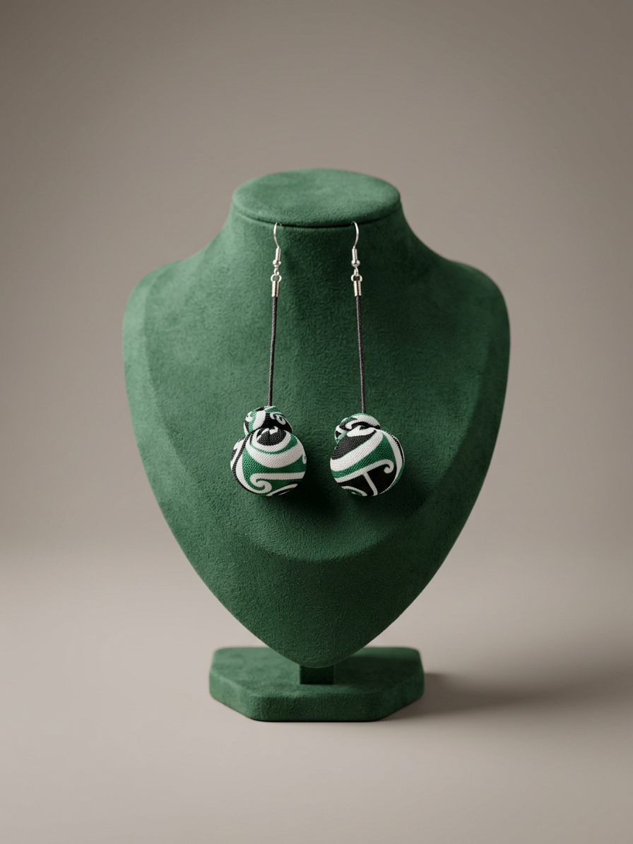 Green Poi Earrings (Pūhoro)