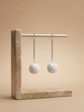 White Monkeyfist Poi Earrings