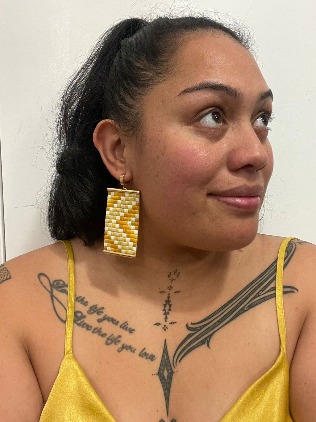 Yellow Poutama Earrings