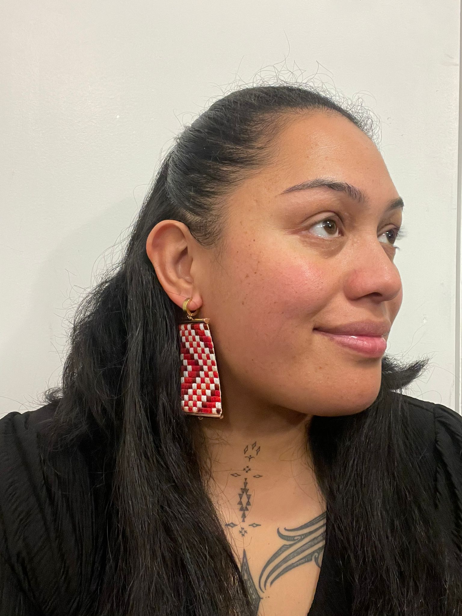 Red Poutama Earrings