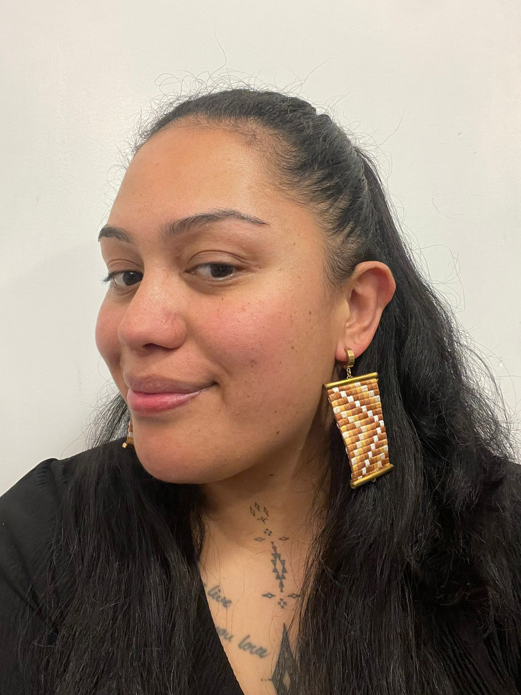 Orange Poutama Earrings