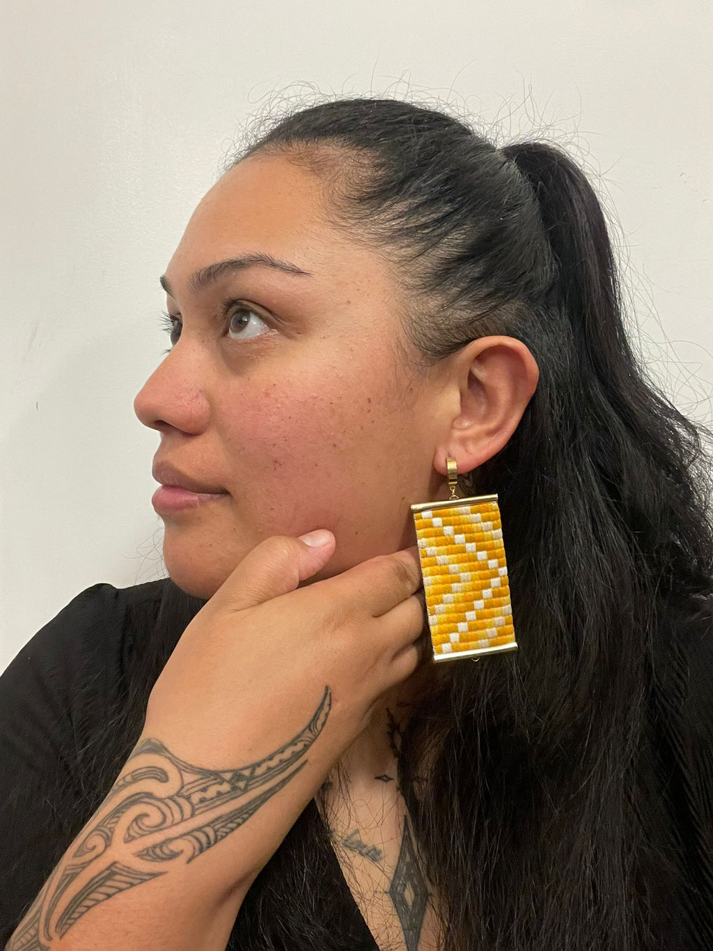 Yellow Poutama Earrings