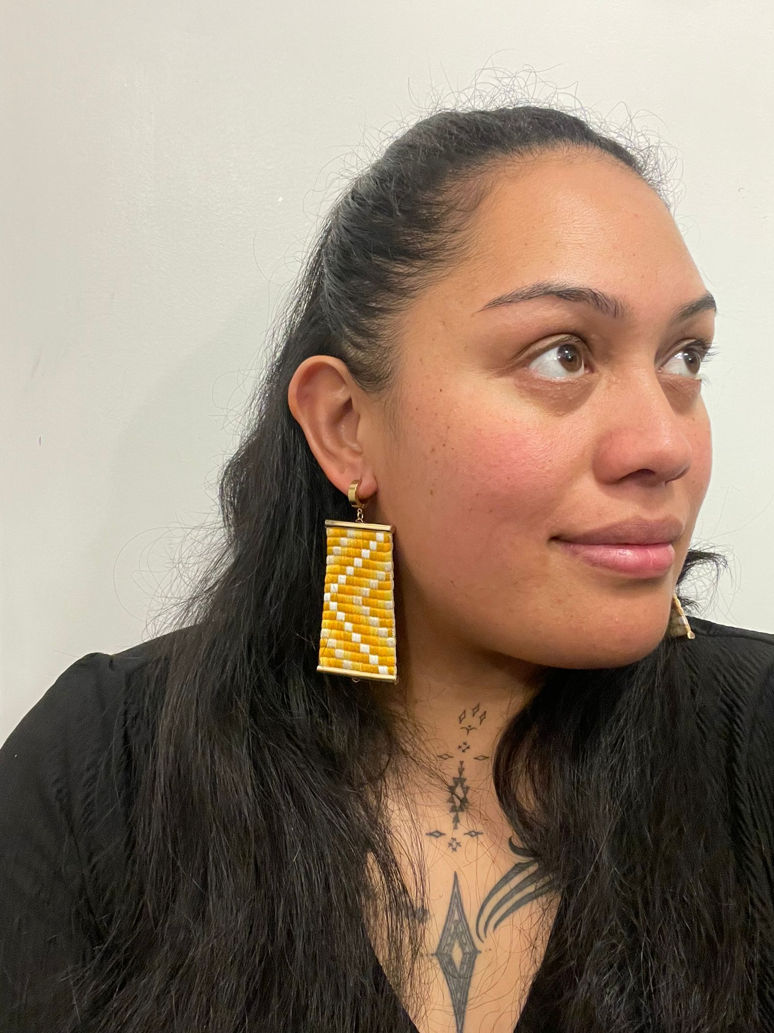 Yellow Poutama Earrings