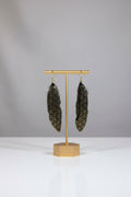 Black & Gold Feather Earrings (Uenuku)