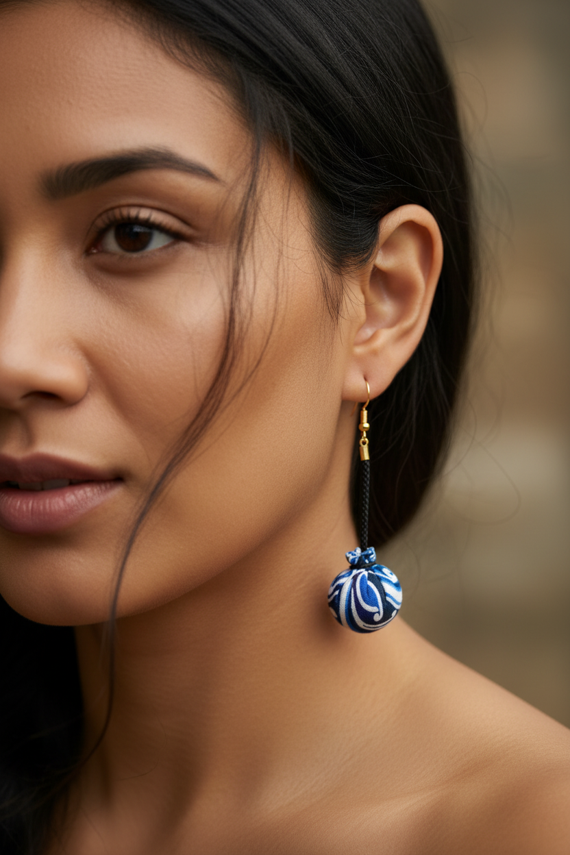 Blue Poi Earrings – Realistic Scale