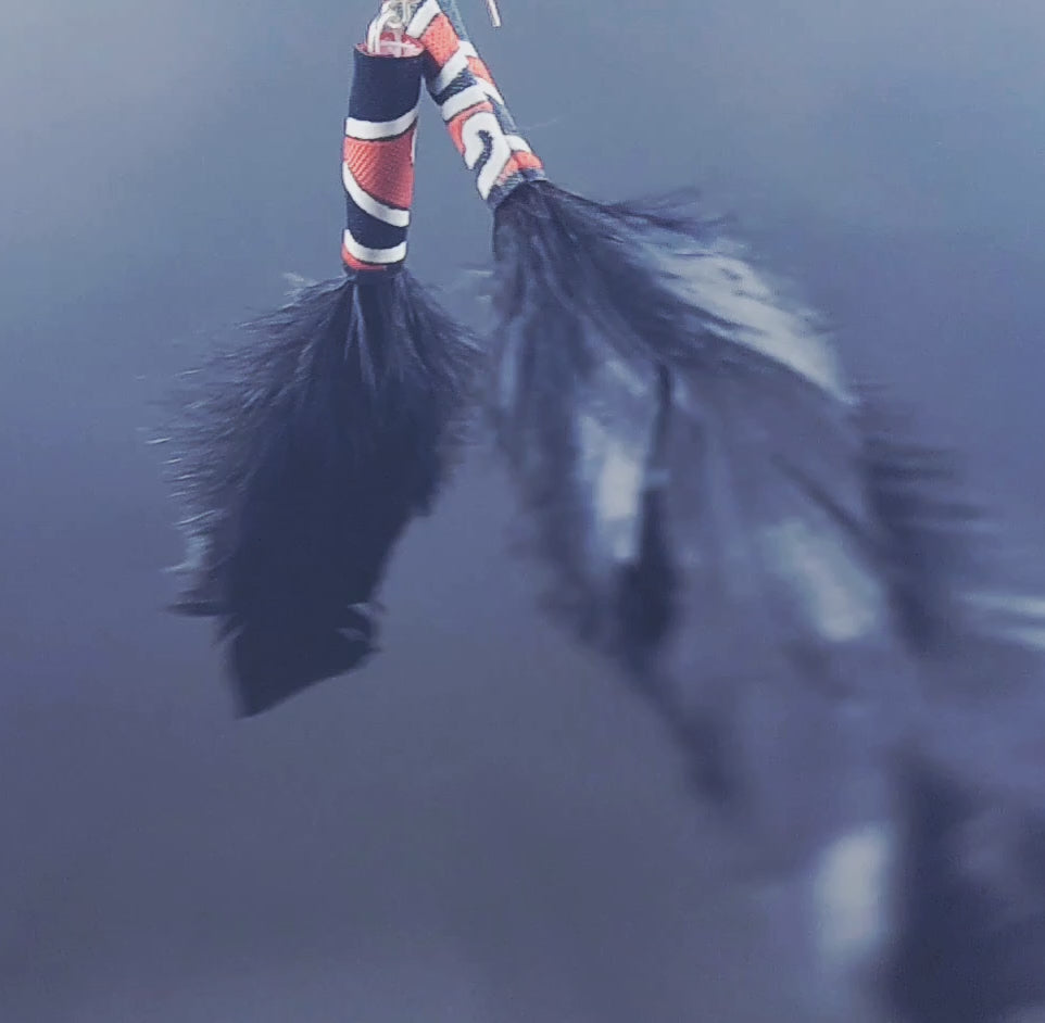 Whakakai Raukura (Pūhoro) - Feathered Earrings