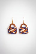 Brown, Beige & Blue Kete Earrings