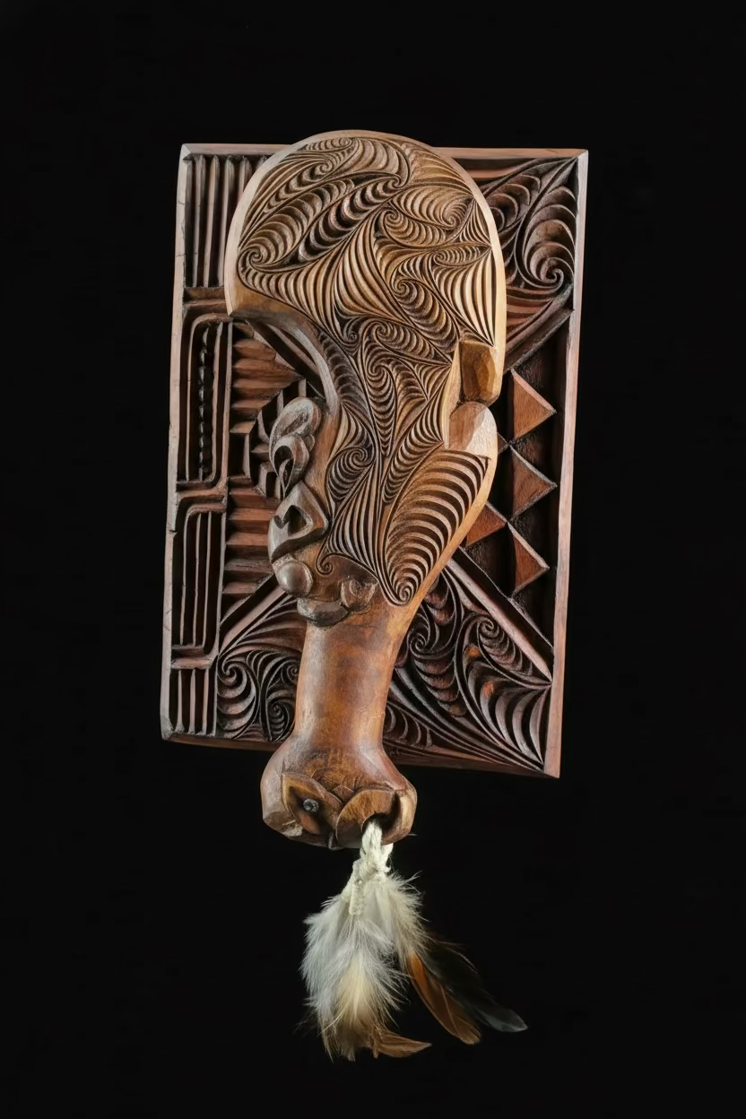 Wahaika Carving with Base & Awe