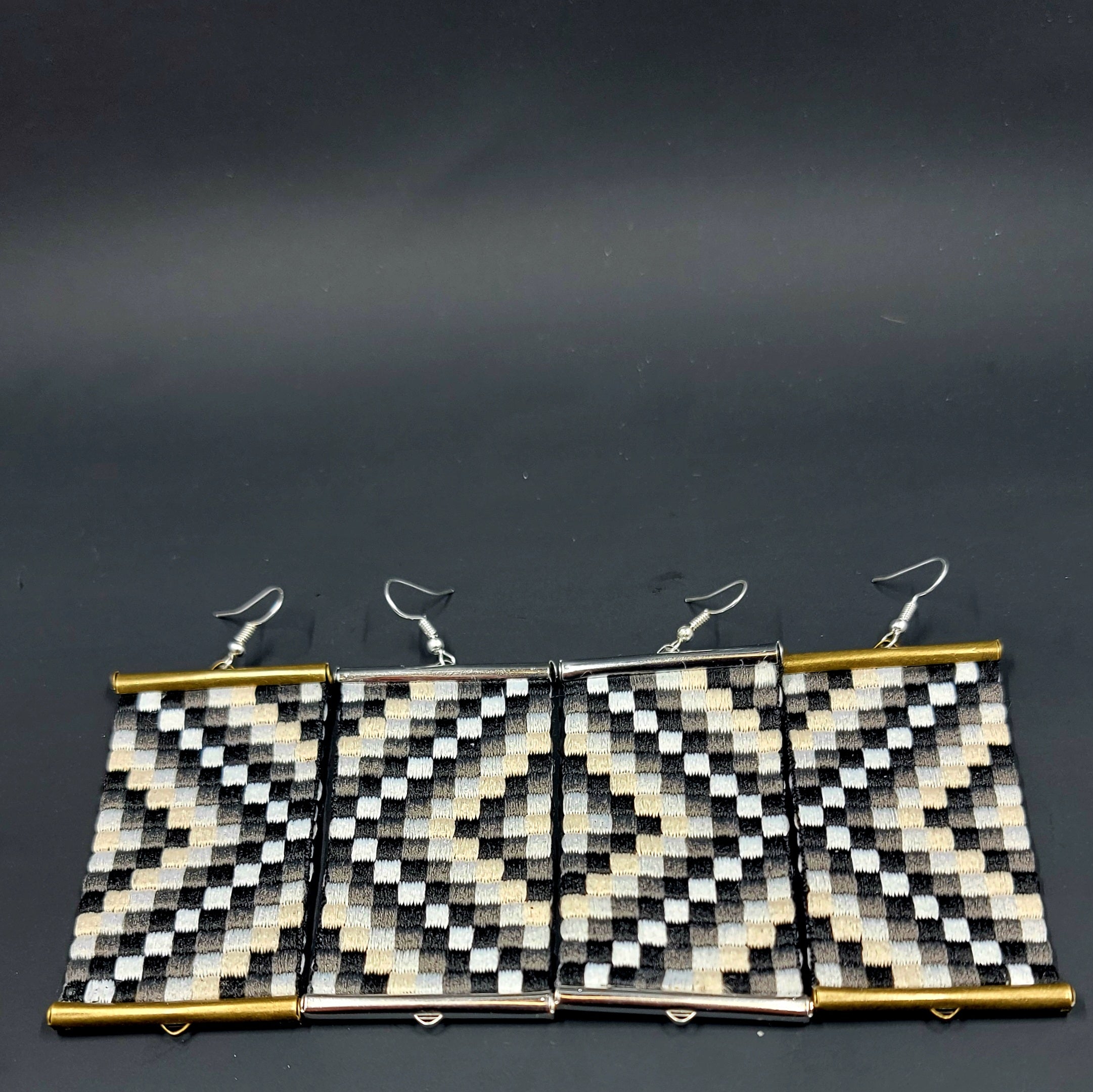 Poutama Earrings (Black)