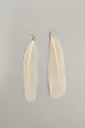 Orange feather earrings