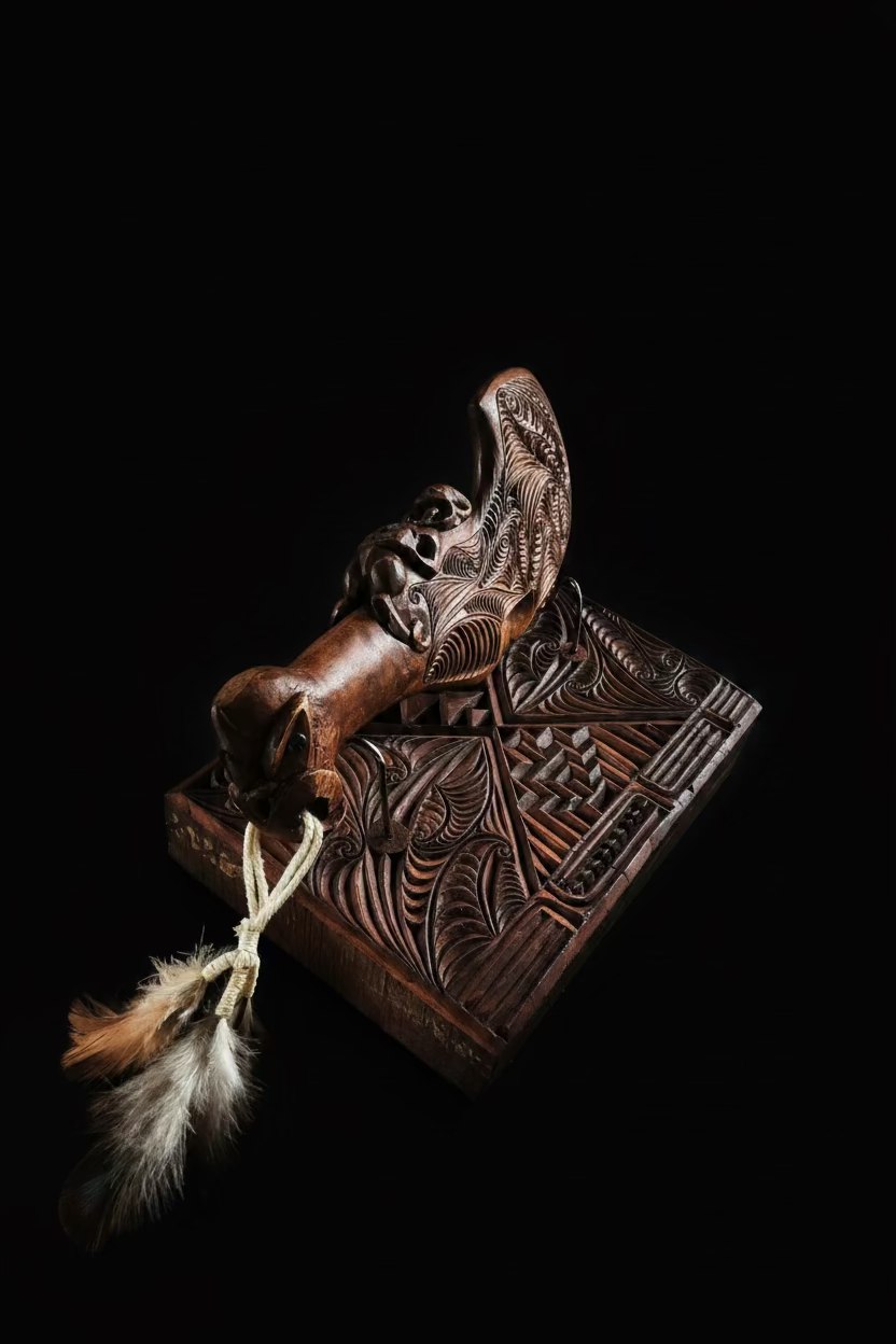Wahaika Carving with Base & Awe
