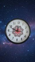 Red Karaka (clock) with Kōwhaiwhai mandala 20cm
