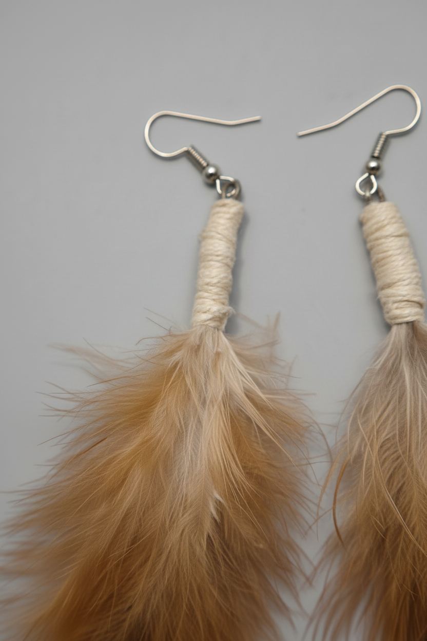 Awe Earrings (Feathers Lashed)