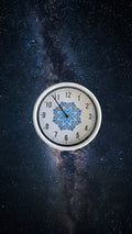 Blue Karaka (clock) with Kōwhaiwhai mandala 20cm
