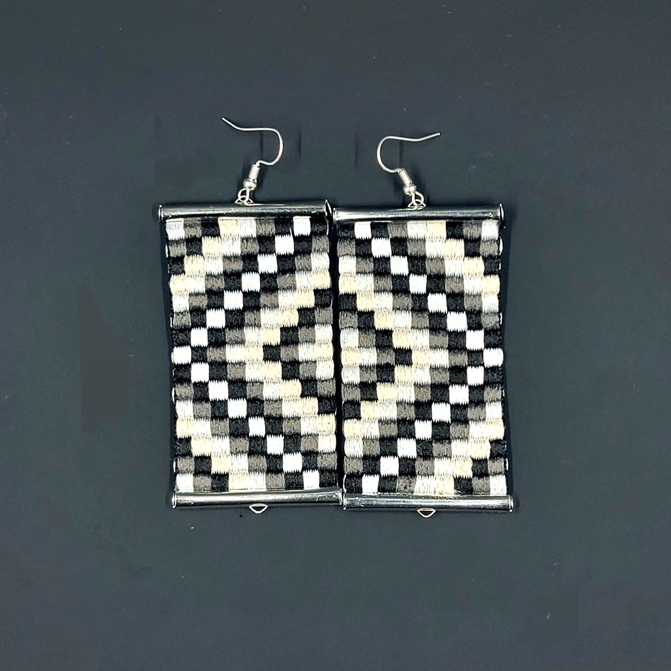 Poutama Earrings (Black)