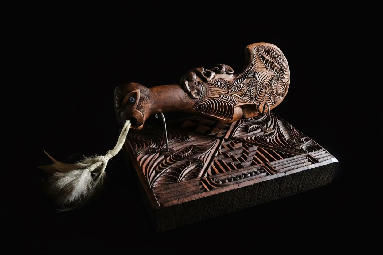 Wahaika Carving with Base & Awe