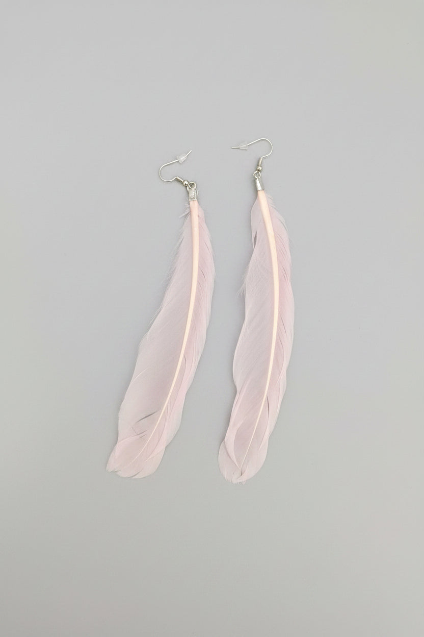 Pink Feather Earrings
